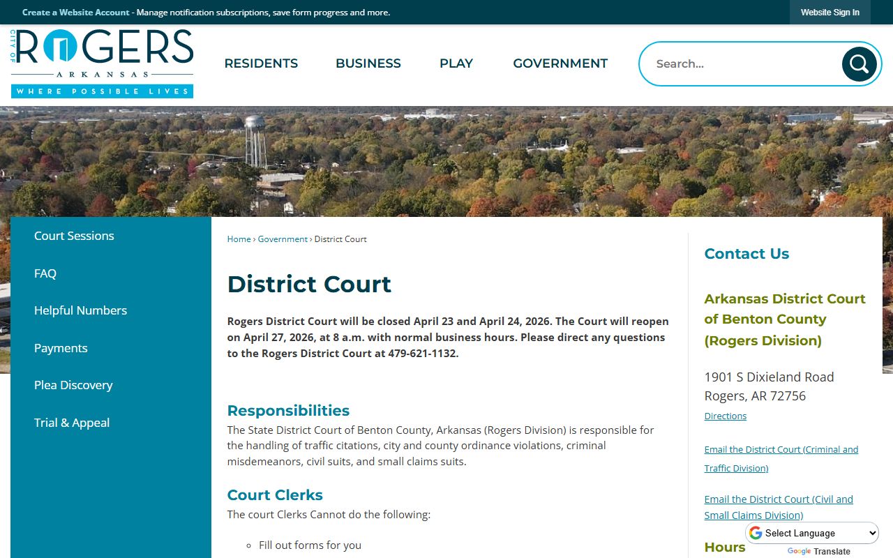 Rogers Arkansas bankruptcy records district court page