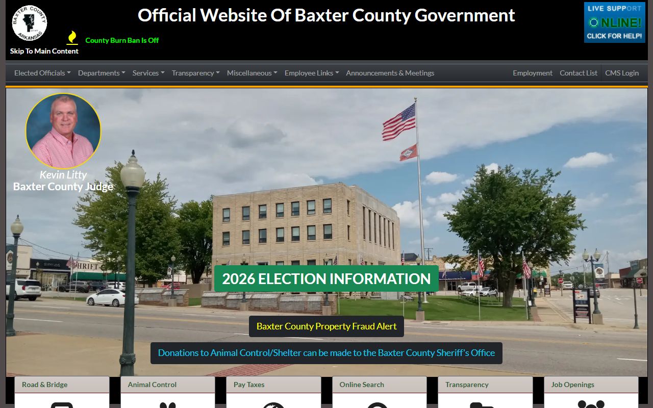Baxter County government website bankruptcy records