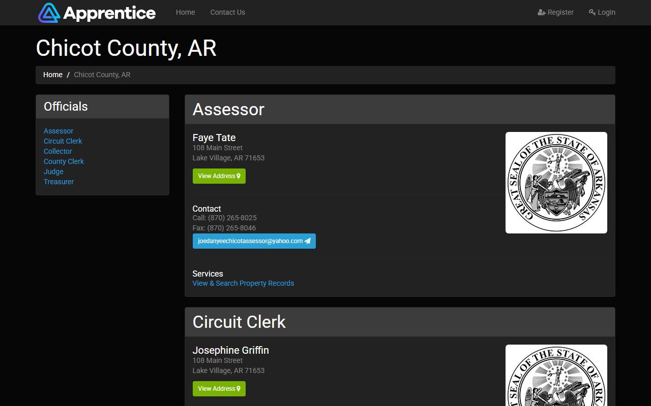 Chicot County bankruptcy records government services portal
