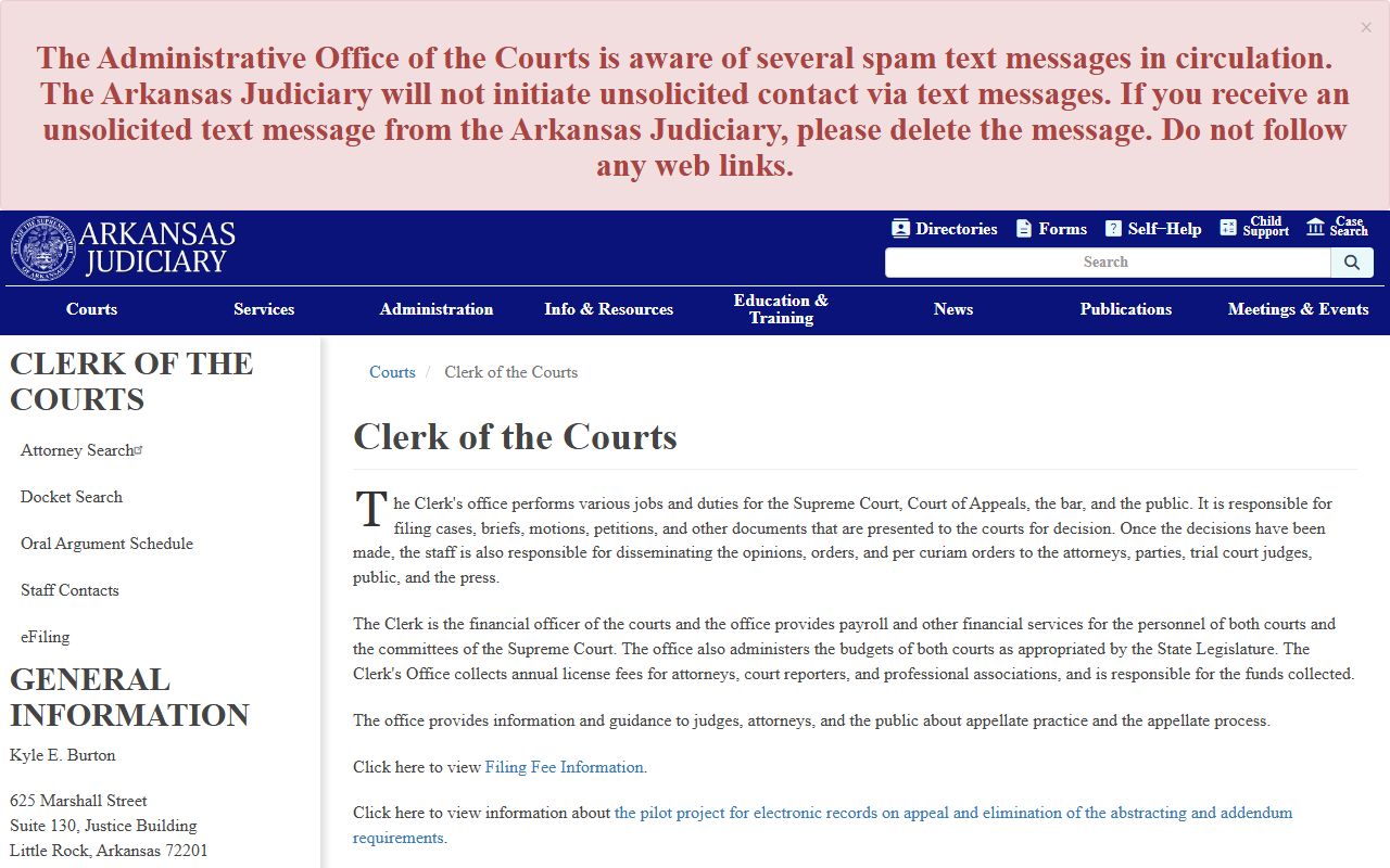 Arkansas Judiciary Clerk of Courts Fulton County records