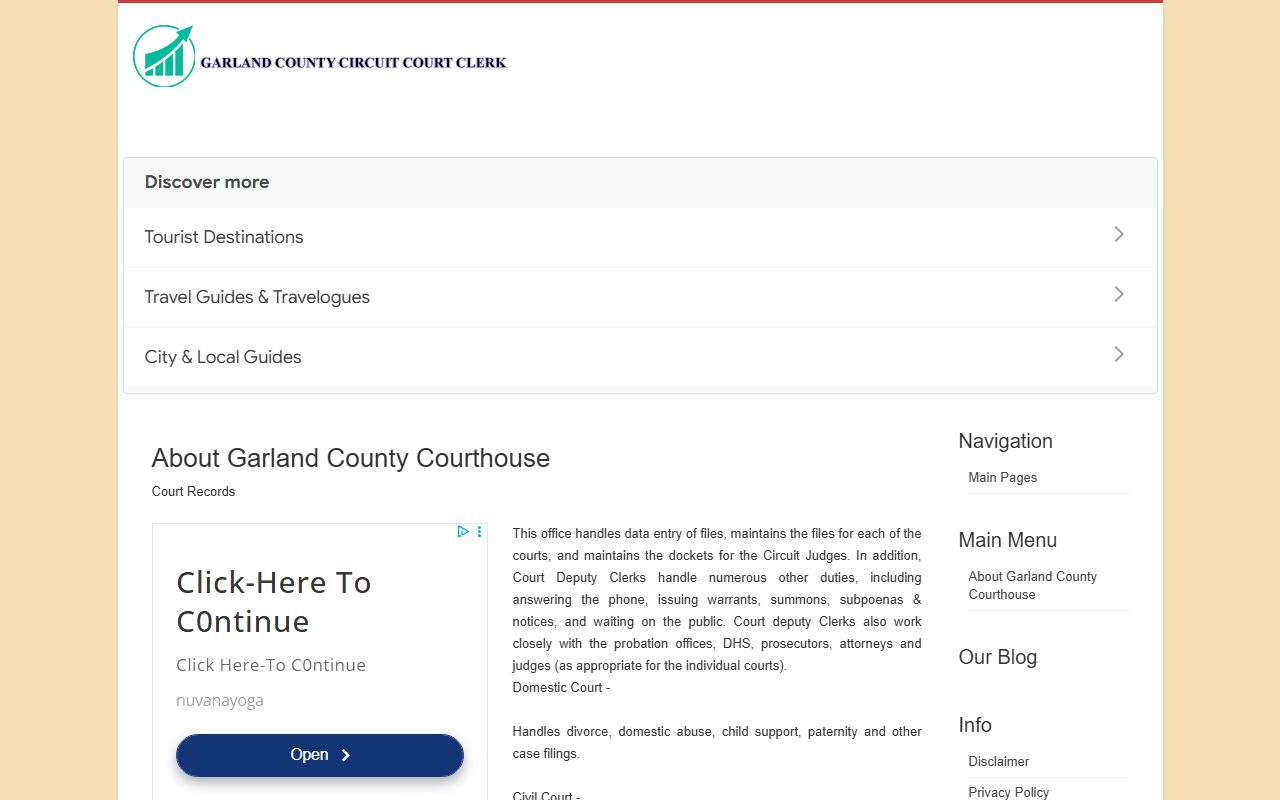 Garland County Circuit Clerk website for bankruptcy records