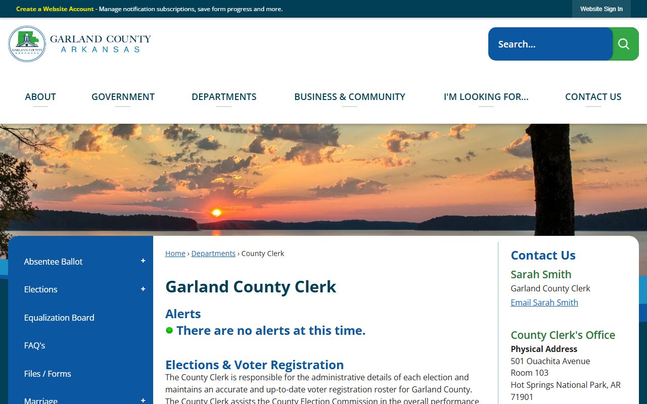 Garland County County Clerk official records portal