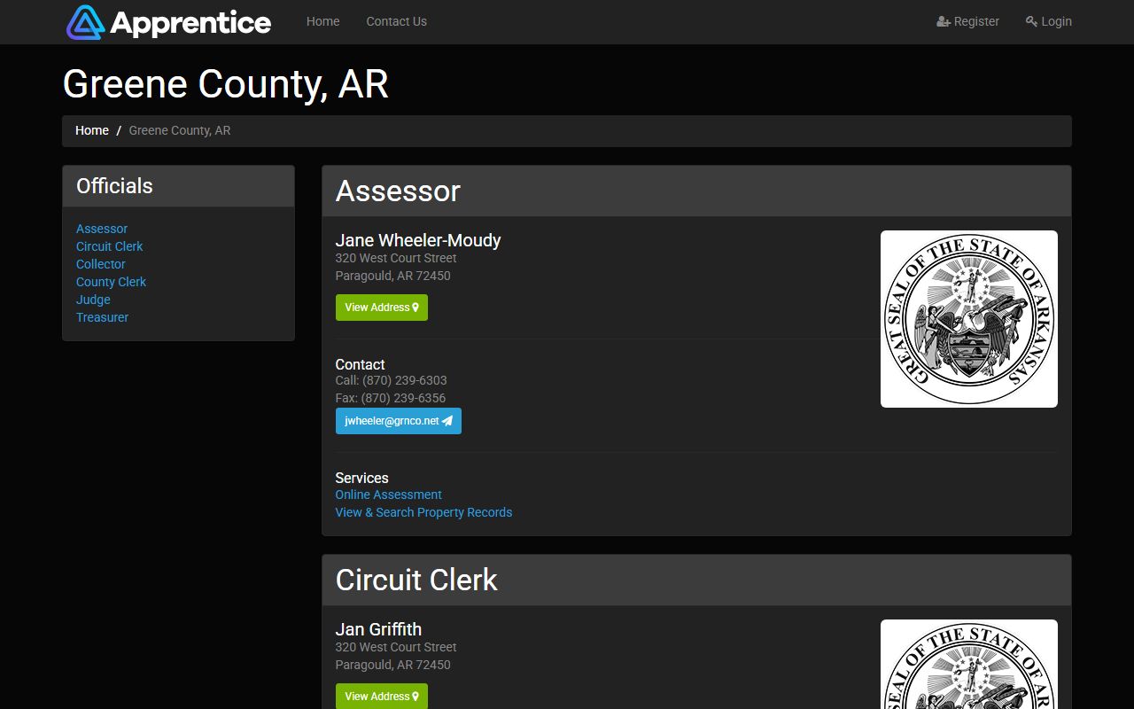 Greene County mobile services portal for records search
