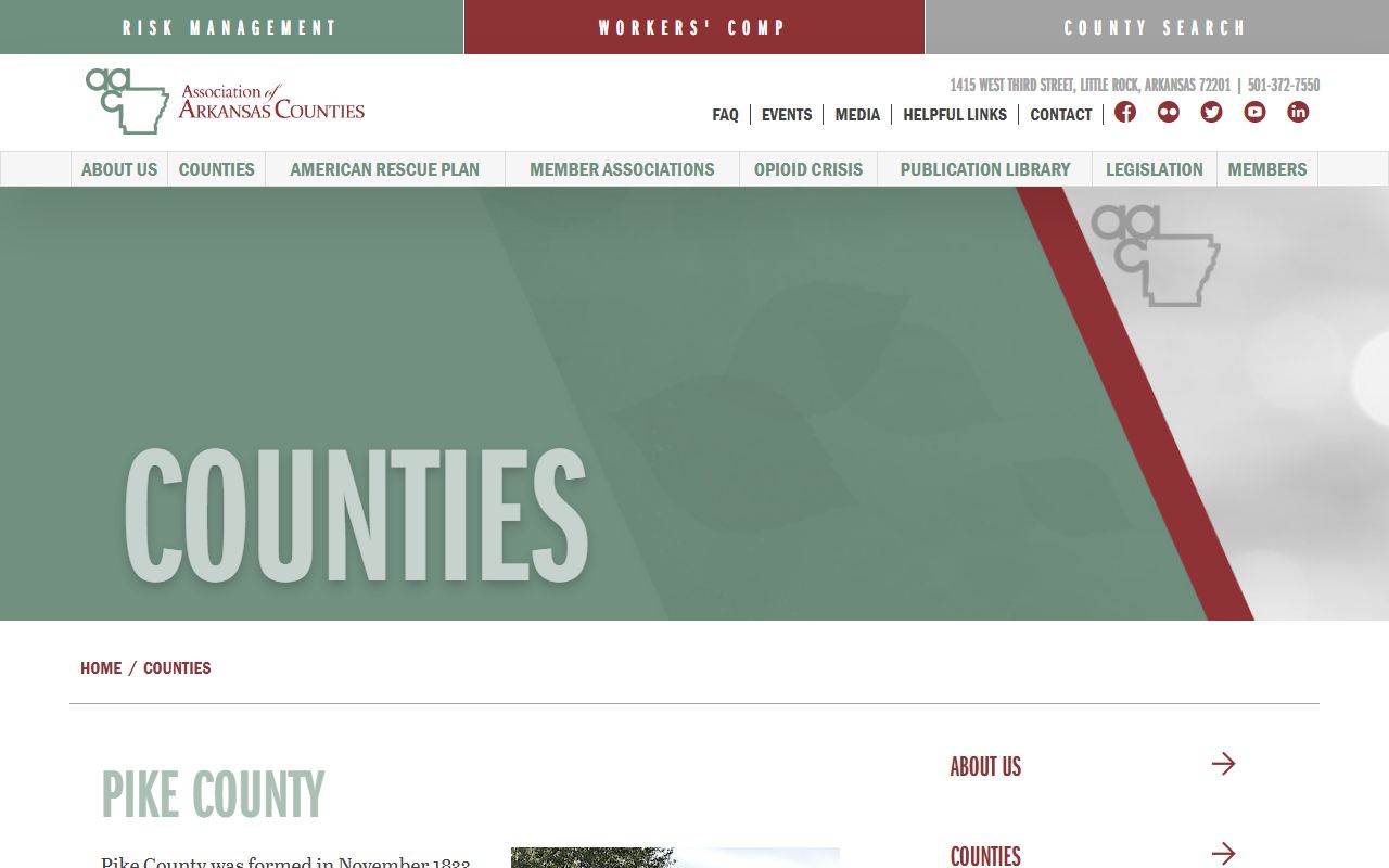 Pike County bankruptcy records Arkansas Association of Counties directory