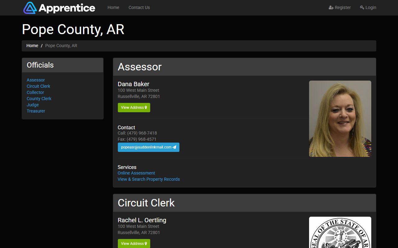 Pope County bankruptcy records Circuit Clerk service portal