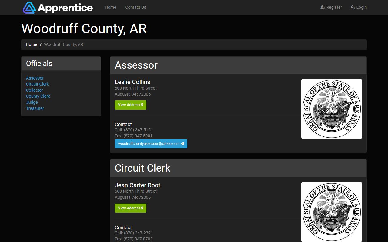 Woodruff County bankruptcy records county services portal